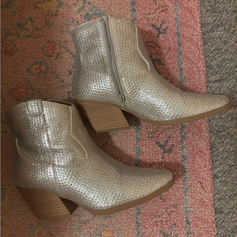Women's Sparkly Rhinestone Ankle Boots